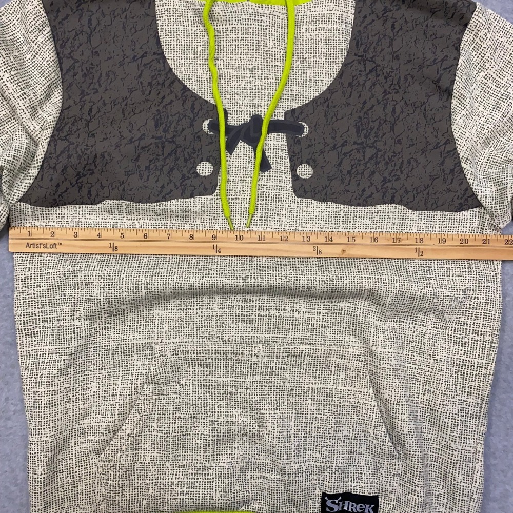 Vintage DreamWorks Shrek Men's Large Hoodie Ogre Ears Rare Character Merch Y2K - Picture 5 of 6
